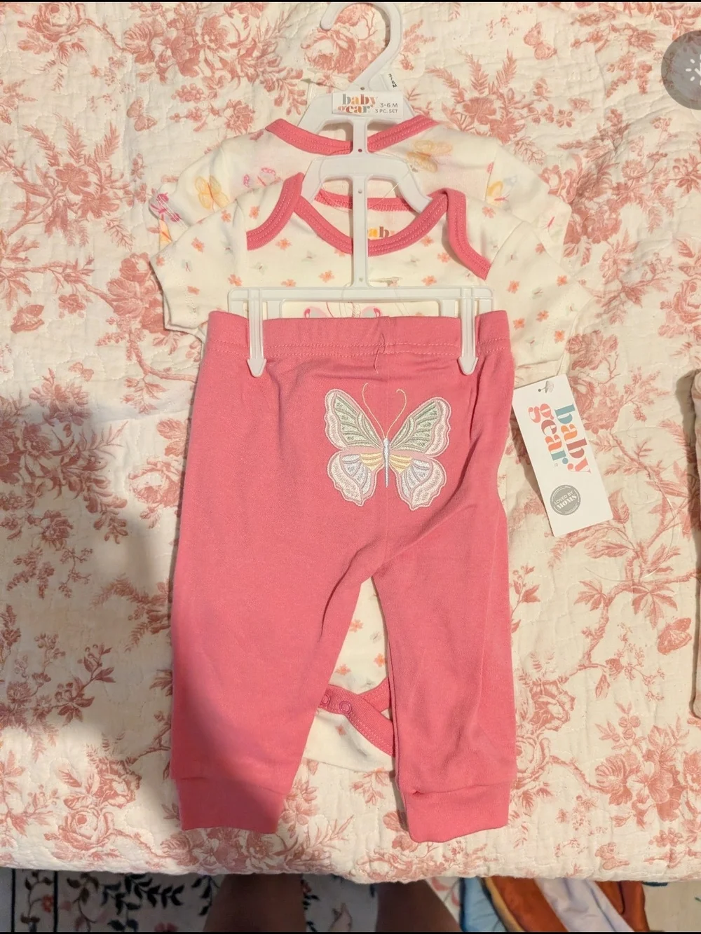 NWT Baby Gear Pink Butterfly 3-Piece Set